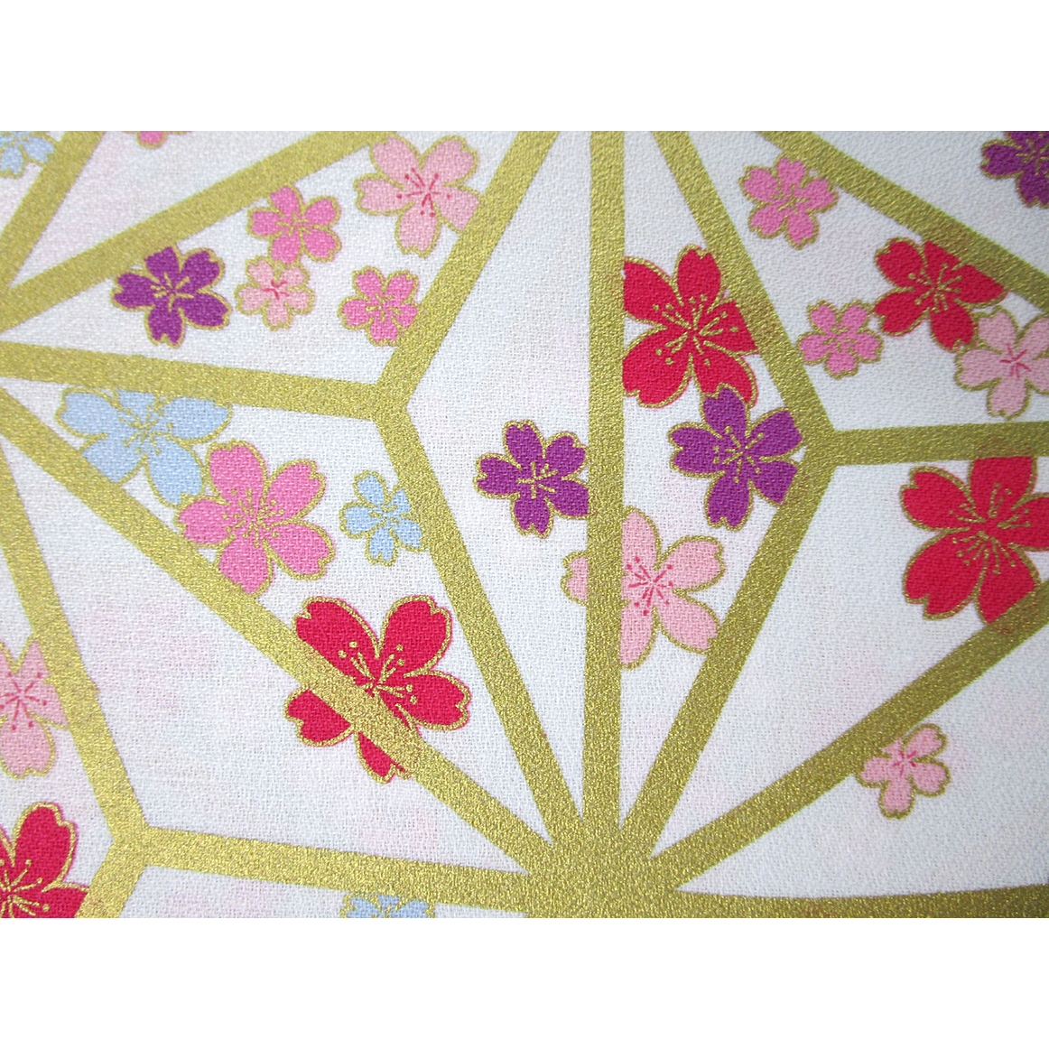 1026-140-1 和柄30アムンゼン金 麻の葉と桜 | 北高 | テキスタイルネット