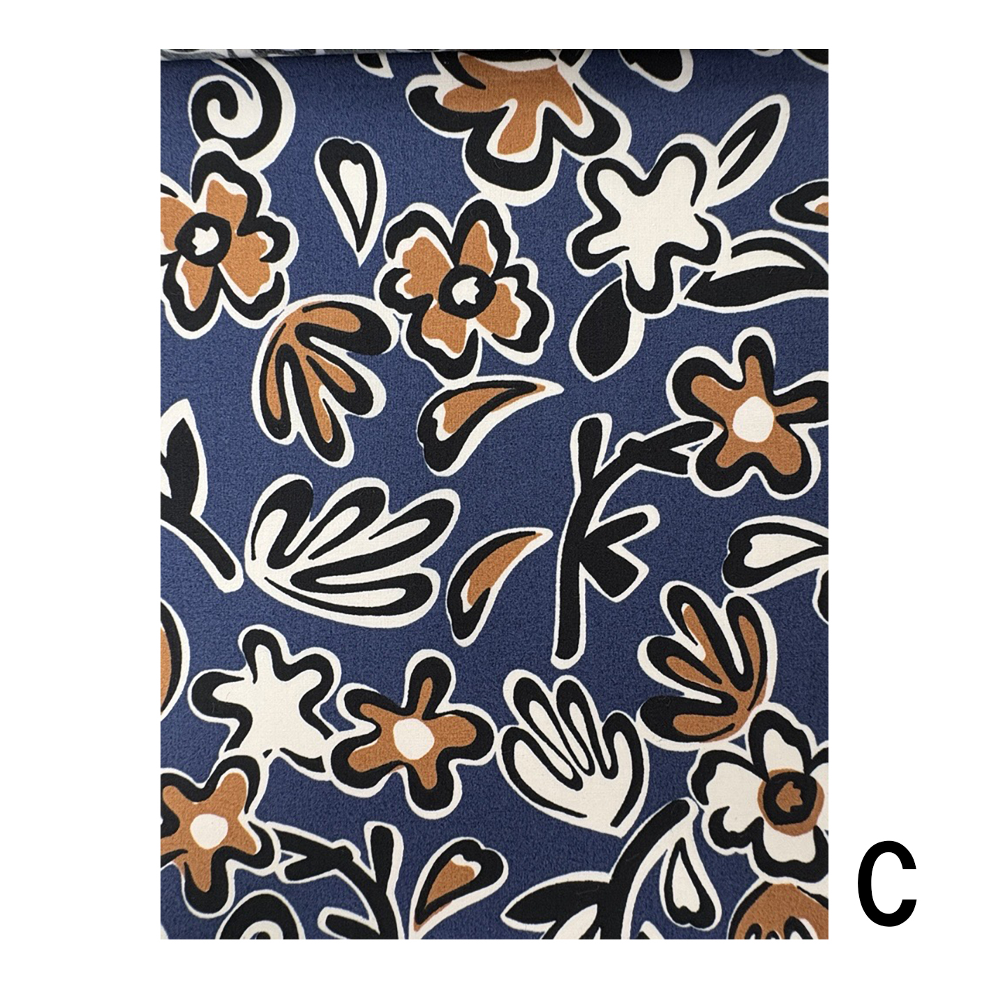 ◆【ヴィンテージ布・イタリア蚤の市購入】レトロフラワー柄ファブリック◆レア 7026-630-3 北欧風 レトロフラワー柄 60タイプライター | 北高