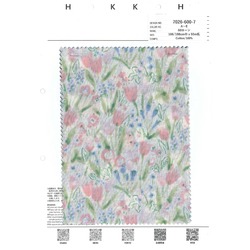 北欧風 水彩花がら 60ローン