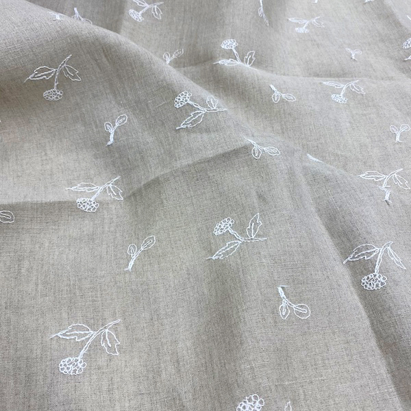 ON038 60/1リネン刺繍 4inch Sprout | 小原屋繊維 | テキスタイルネット