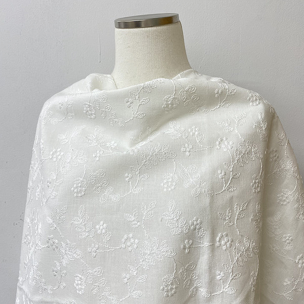 ON46365 綿麻刺繍 4inch Leaf bush | 小原屋繊維 | テキスタイル