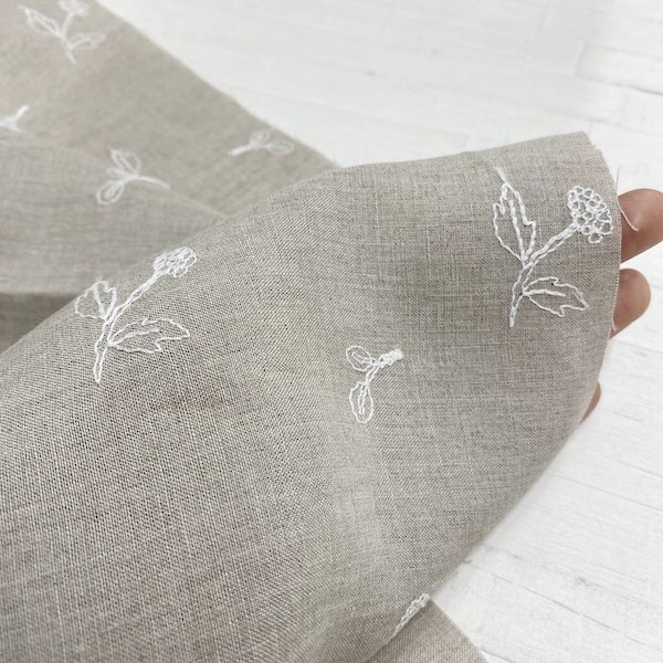 ON038 60/1リネン刺繍 4inch Sprout | 小原屋繊維 | テキスタイルネット