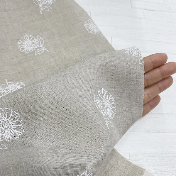 ON040 60/1リネン刺繍 4inch Garden mom | 小原屋繊維 | テキスタイル