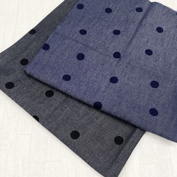 和紙混ライトデニムプリント ドット