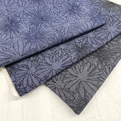 和紙混ライトデニムプリント フラワー