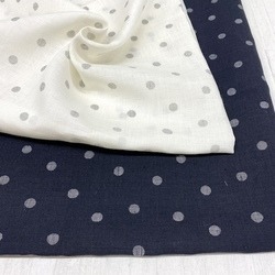 リネンラミー　マンガン絣　ポルカドット柄