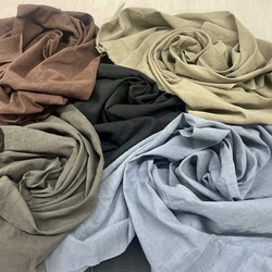 シャリ感と仄かな光沢を兼ね備えた ラミーコットンクロスのナチュラルワッシャー